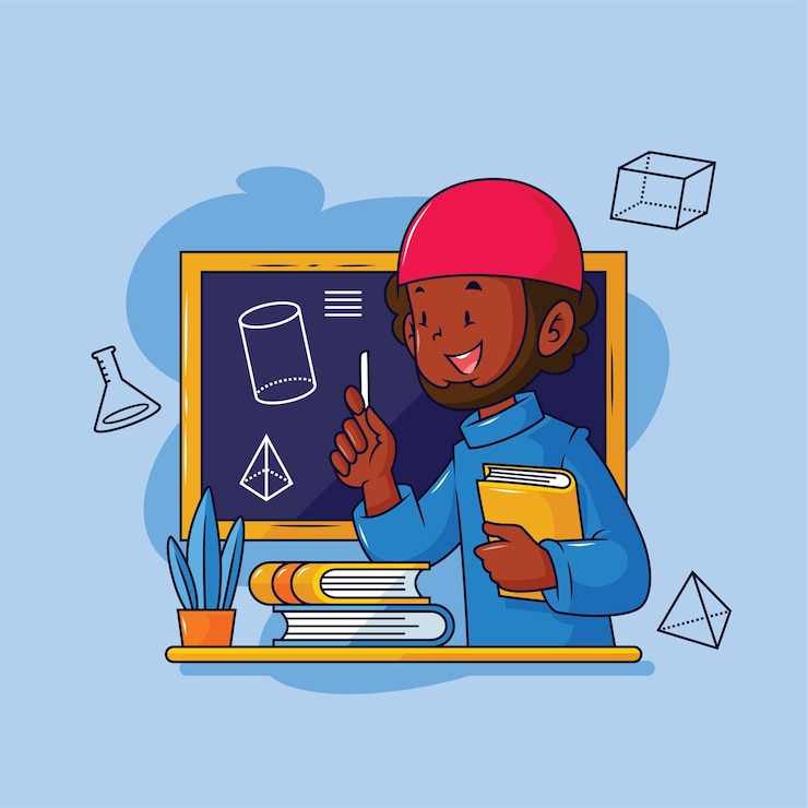 Free Vector hand drawn black teacher clipart illustration