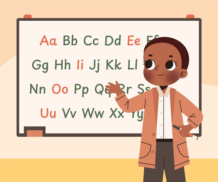 Free Vector hand drawn black teacher clipart illustration