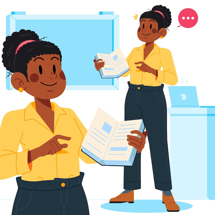 Free Vector hand drawn black teacher clipart illustration