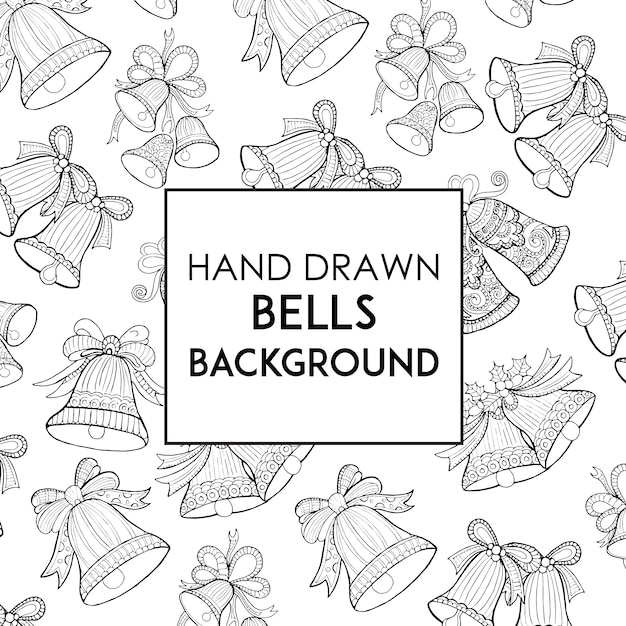 Hand Drawn Black &amp; White Bells Background