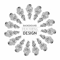 Free vector hand drawn black and white feather ring