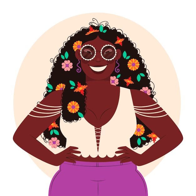 Нарисованная рукой иллюстрация чернокожей женщины
