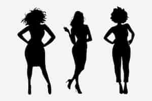 Free vector hand drawn black woman silhouette