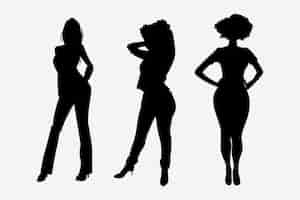 Free vector hand drawn black woman silhouette