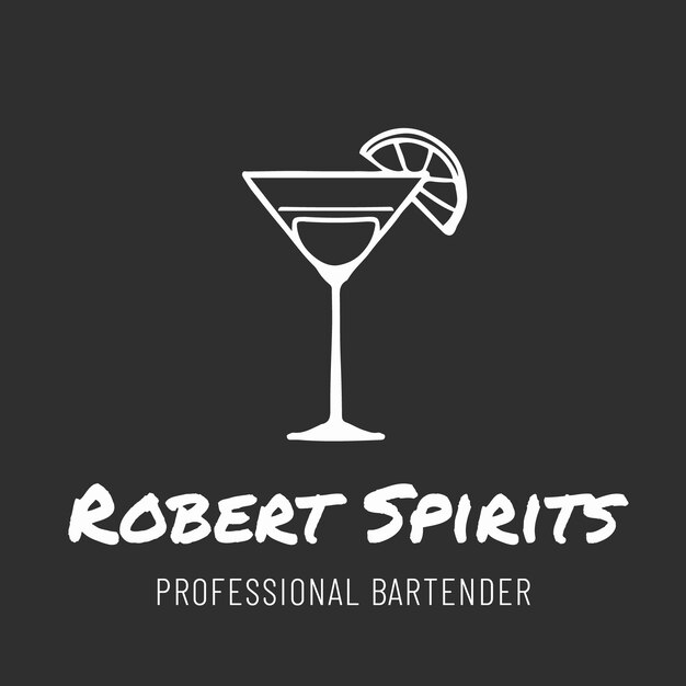 Нарисованный вручную логотип бармена на доске