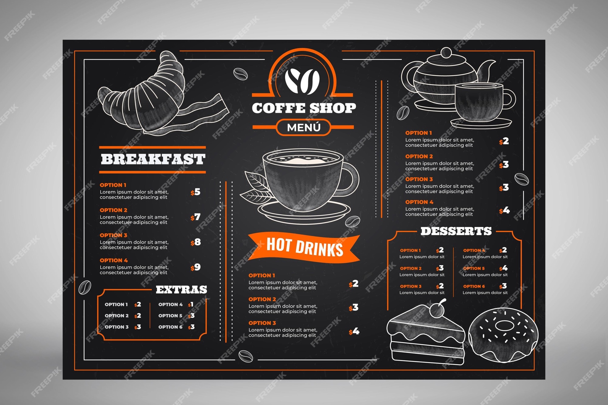 Cafe Menu Vectors & Illustrations For Free Download | Freepik