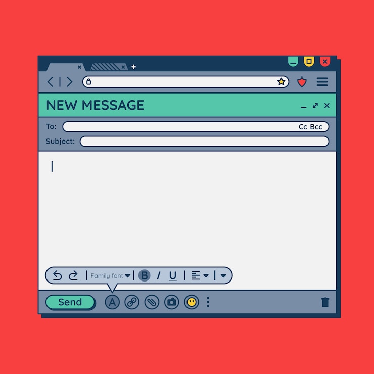 Free Vector hand drawn blank email template