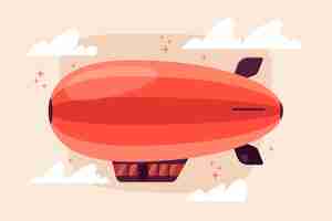 Free vector hand drawn blimp illustration