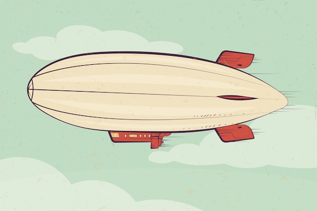 Hand drawn blimp illustration