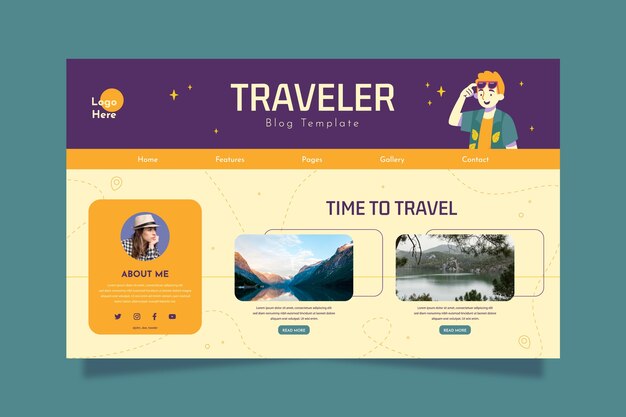 hand drawn blog template