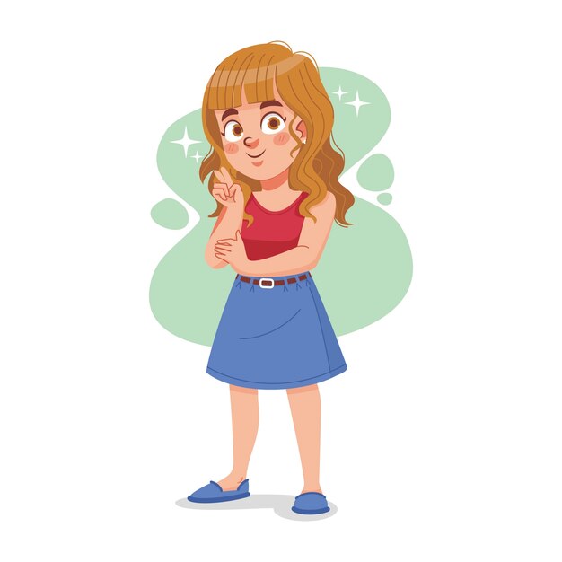 Ручная иллюстрация мультфильма с блондинками