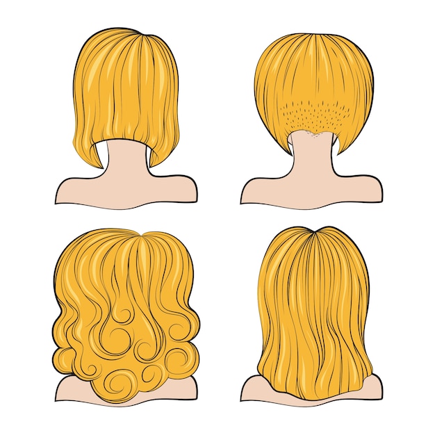 Hand drawn blonde hair cartoon illustration