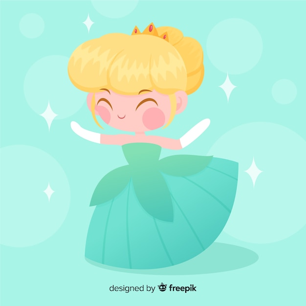 Free vector hand drawn blonde princess portrait