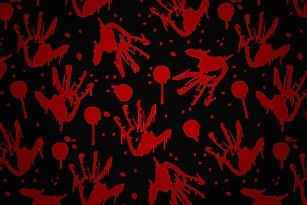 Hand drawn blood handprint background