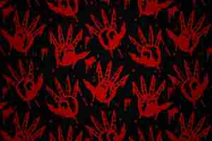 Free vector hand drawn blood handprint background