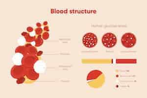 무료 벡터 손으로 그린 혈액 infographic