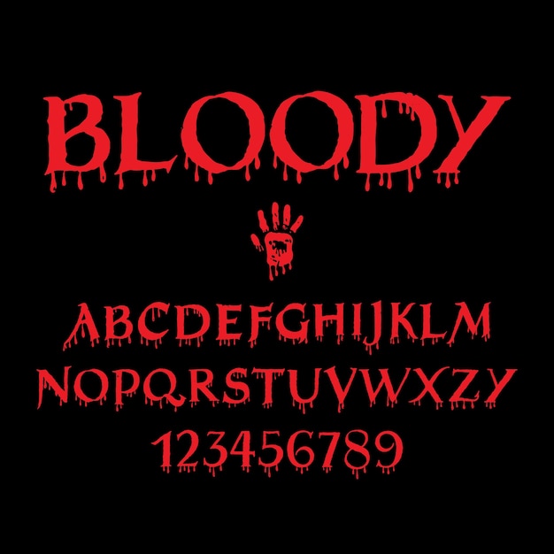 Free vector hand drawn bloody font design