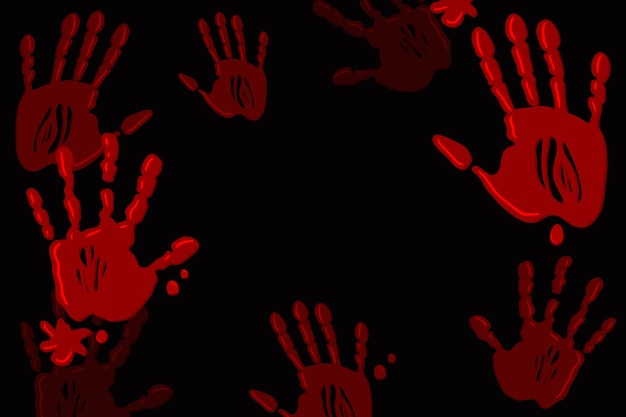 Free Vector hand drawn bloody handprint background
