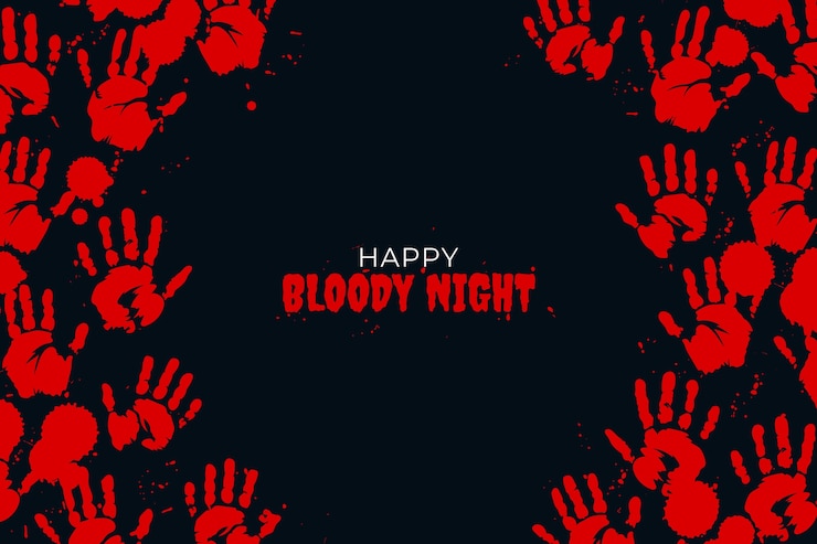 Free Vector hand drawn bloody handprint background