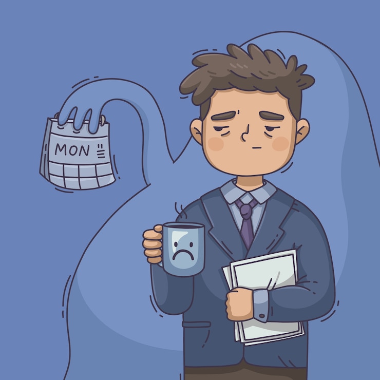 Free Vector hand drawn blue monday illustration