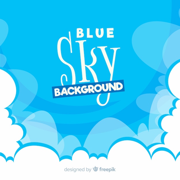 Hand drawn blue sky background