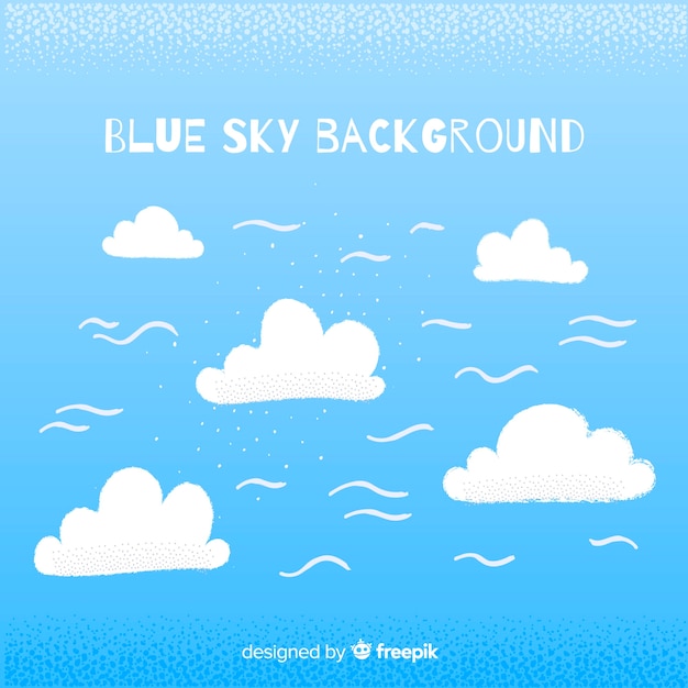 Hand drawn blue sky background