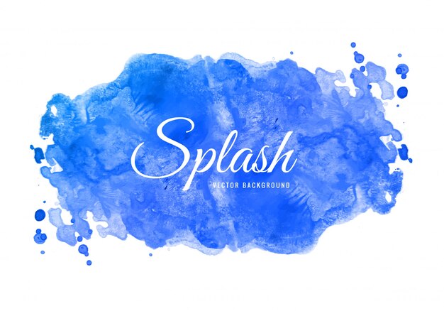 Hand drawn blue soft watercolor splash 
