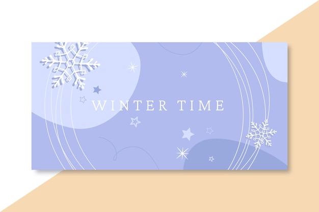 Free vector hand drawn blue winter blog header