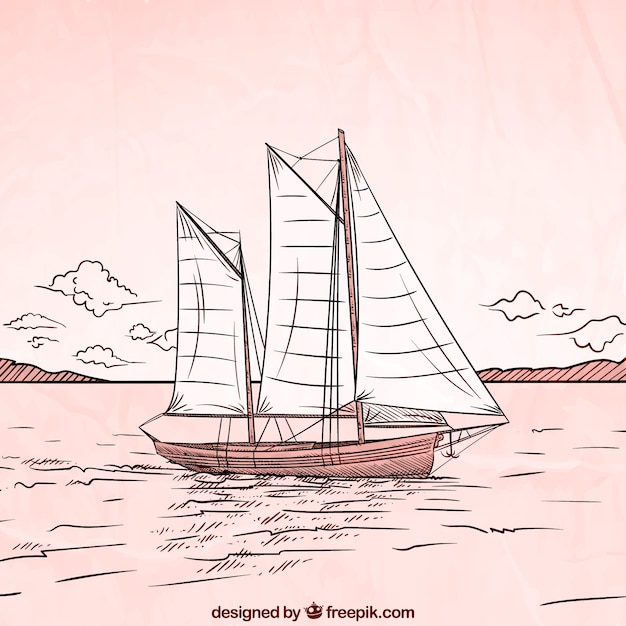Free vector hand drawn boat background