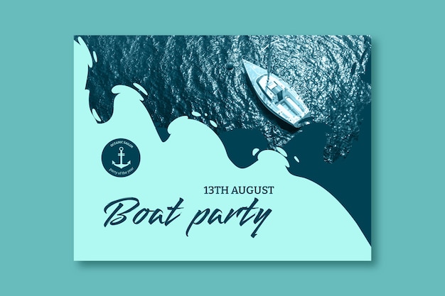 Hand drawn boat party photocall