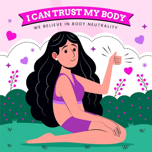 Free vector hand drawn body neutrality illustration