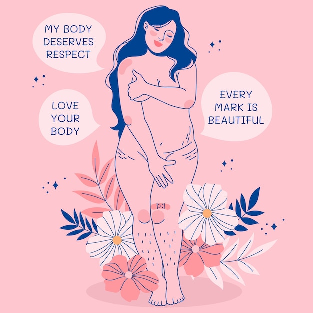 Hand drawn body positive illustration