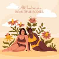 Free vector hand drawn body positive illustration