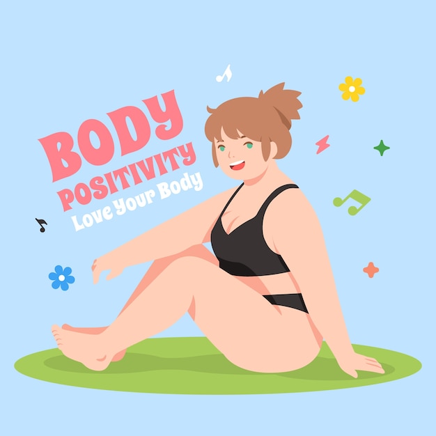 Vettore gratuito illustrazione positiva del corpo disegnata a mano