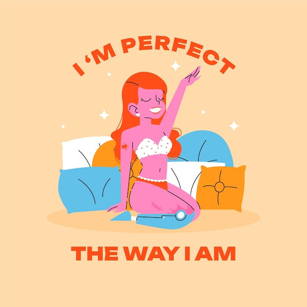 Hand drawn body positive illustration