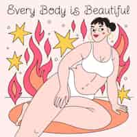 Free vector hand drawn body positive illustration