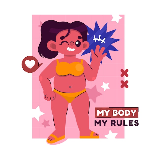 Free vector hand drawn body positive illustration