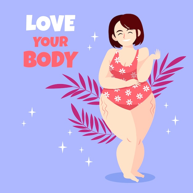 Vettore gratuito illustrazione positiva del corpo disegnata a mano