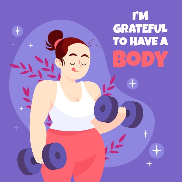 Vettore gratuito illustrazione positiva del corpo disegnata a mano