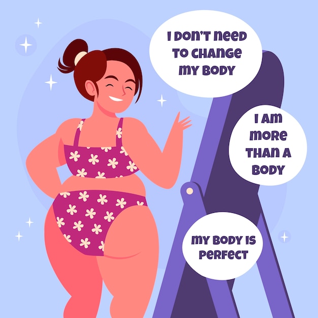 Free vector hand drawn body positive illustration