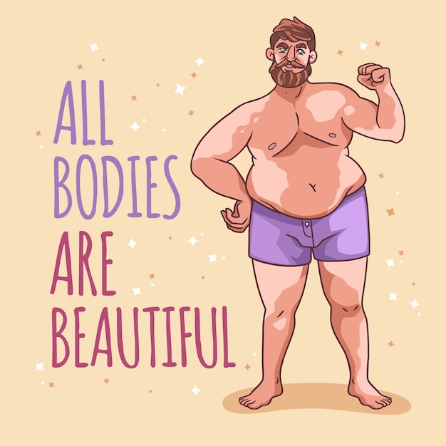 Free vector hand drawn body positive illustration