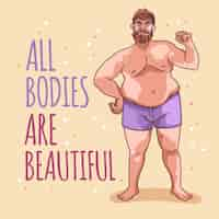 Free vector hand drawn body positive illustration