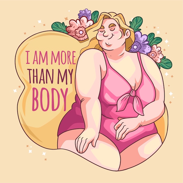 Free vector hand drawn body positive illustration