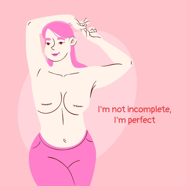 Premium Vector  Woman with small and big breasts on a white background