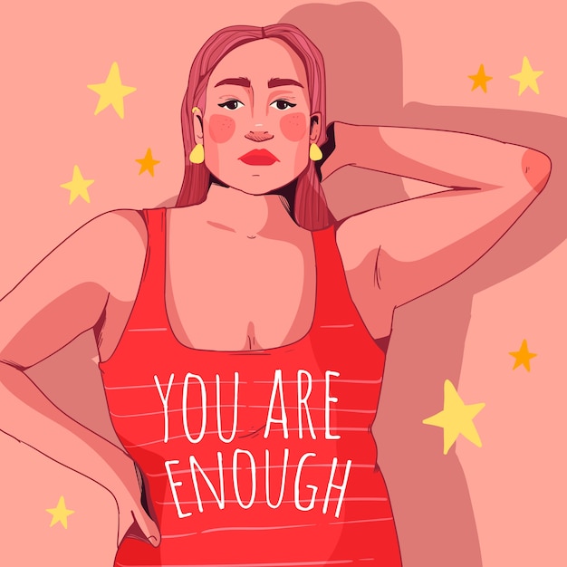 Free vector hand drawn body positive illustration