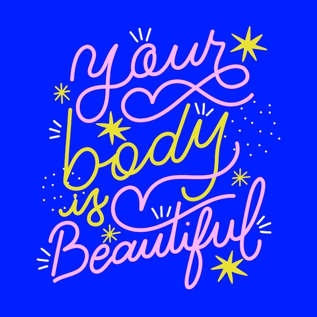 Free vector hand drawn body positive lettering