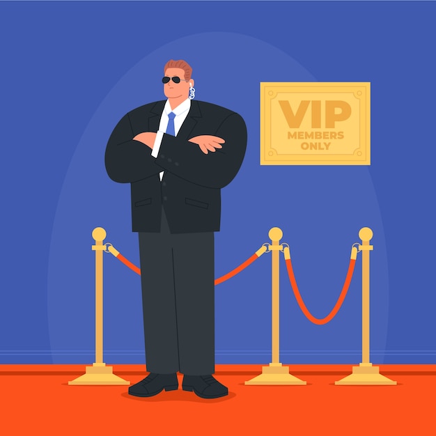 Free vector hand drawn bodyguard illustration