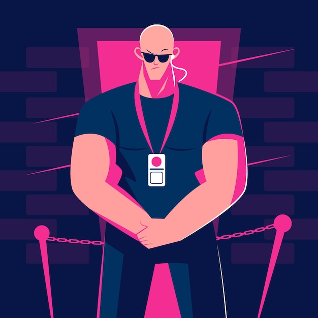 Free vector hand drawn bodyguard illustration