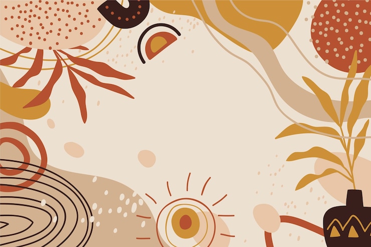 Free Vector hand drawn boho background with leaves