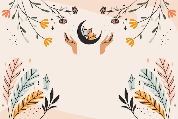 Free vector hand drawn boho background